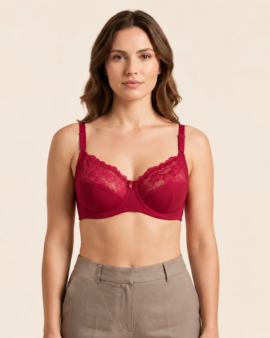 Red Lace Wired Bra