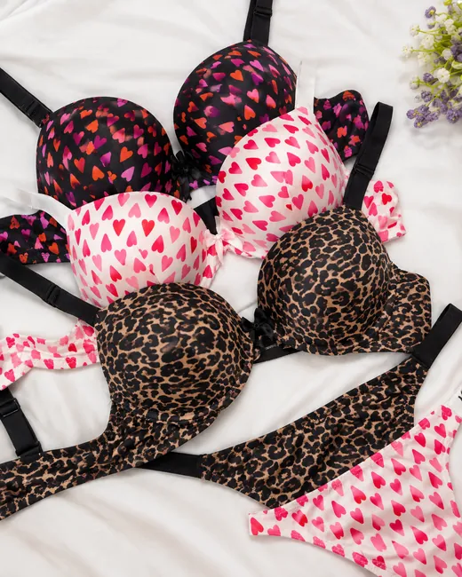 Printed Push-Up Bra Set